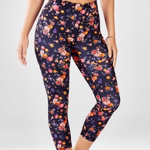High Waisted Floral Print PureLuxe Capri